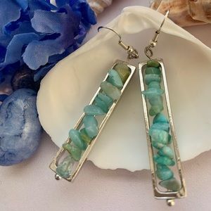 tourmaline crystal column earrings